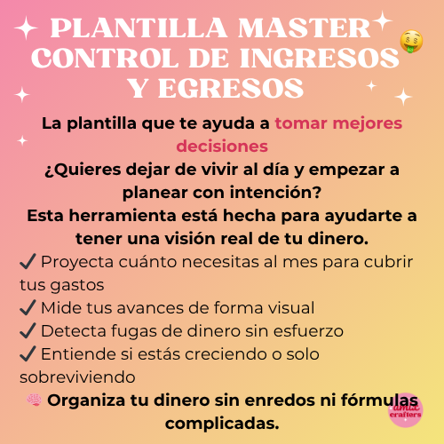 💸 Master Control de Ingresos y Egresos para Emprendedoras y NO emprendedoras