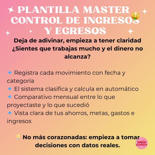 💸 Master Control de Ingresos y Egresos para Emprendedoras y NO emprendedoras