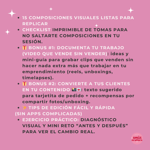 Guía: Fotos Bonitas para Emprendedoras Creativas — eBook + Checklist & Bonuses