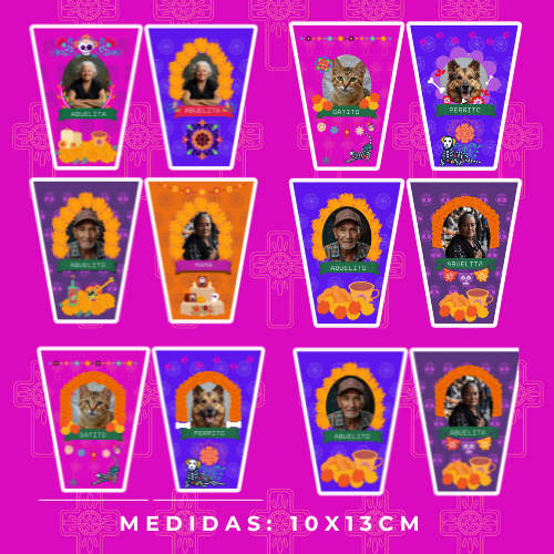 💜 Plantillas Día de Muertos para Veladoras 2025