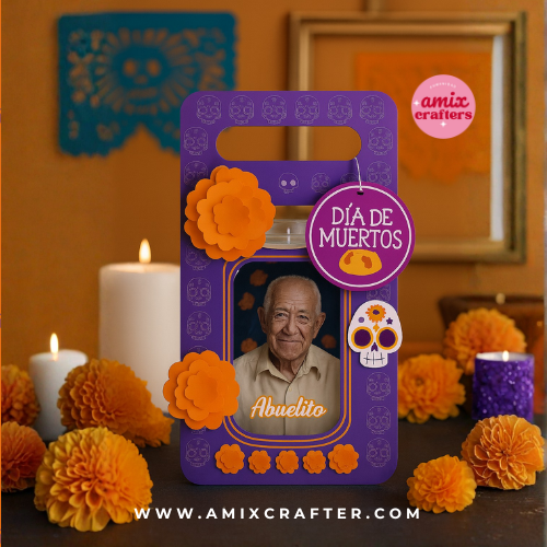 🕯️ Porta Veladora Día de Muertos – Plantilla Editable en Canva