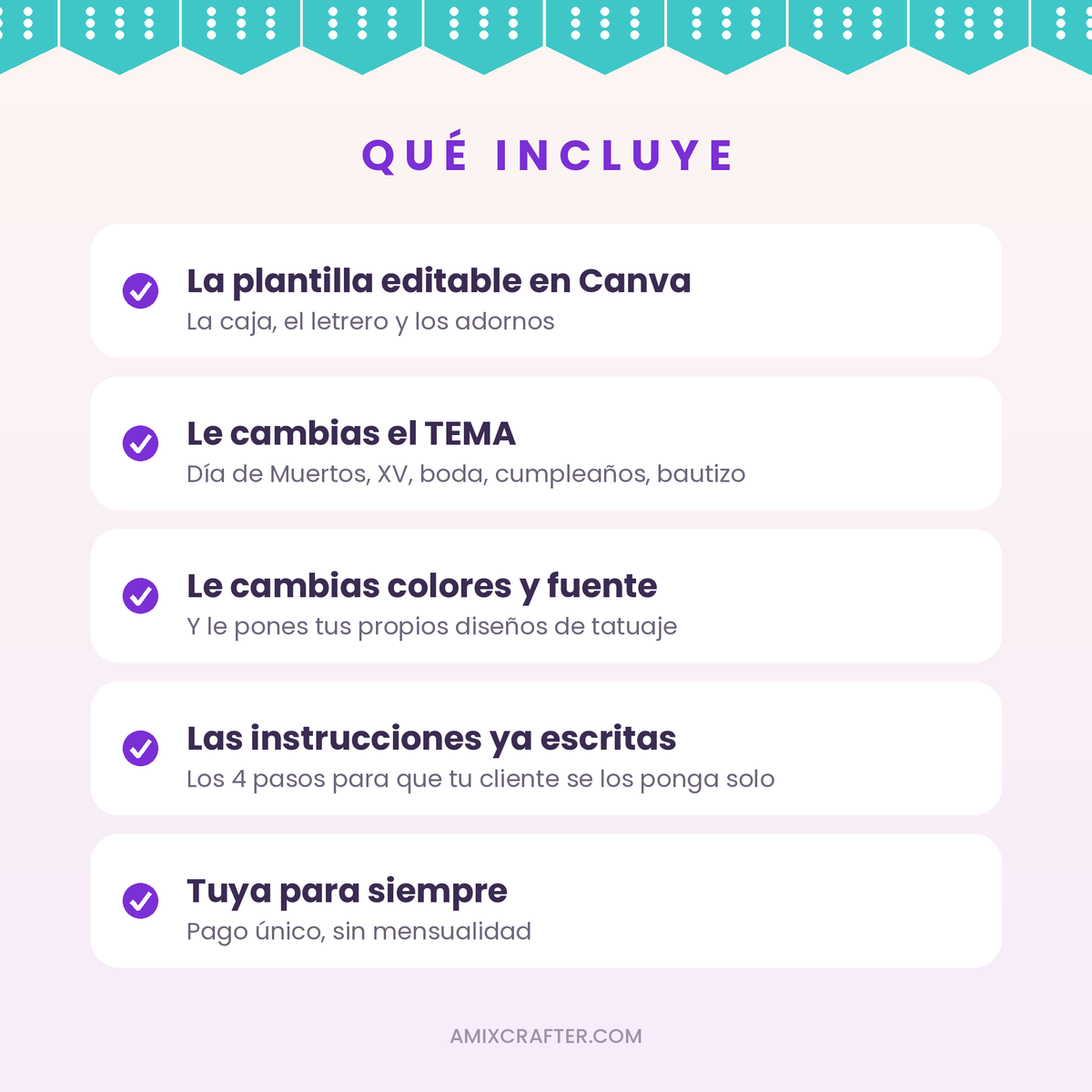 Caja para Tatuajes Temporales en Canva | Estación de Tatuajes Editable para Fiestas, XV y Día de Muertos