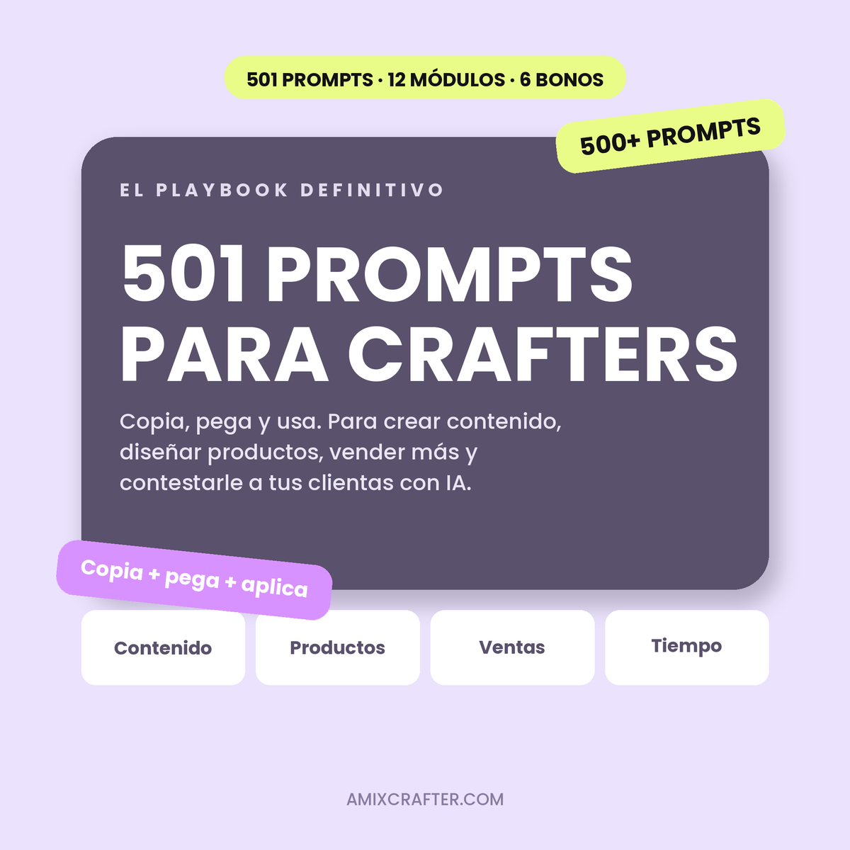 IA para Crafters | 501 Prompts Listos para Copiar y Pegar en ChatGPT