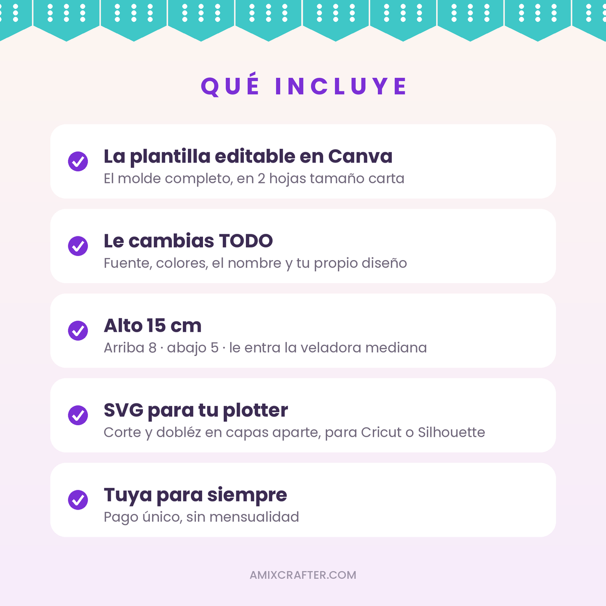 Cajas para Veladoras en Canva | Caja Día de Muertos Editable, Alto 15 cm en 2 Hojas Carta