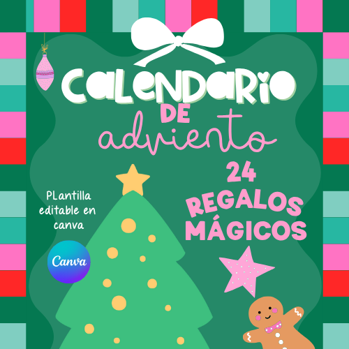 ✨ Calendario de Adviento – 24 Regalos Mágicos (Plantilla Editable en Canva) ✨