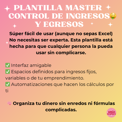 💸 Master Control de Ingresos y Egresos para Emprendedoras y NO emprendedoras
