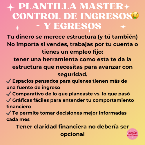 💸 Master Control de Ingresos y Egresos para Emprendedoras y NO emprendedoras