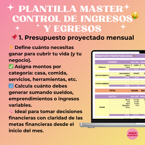 💸 Master Control de Ingresos y Egresos para Emprendedoras y NO emprendedoras