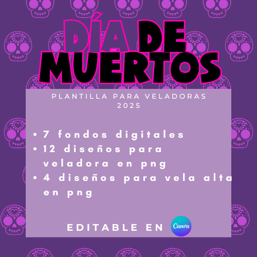 🎃 Kit Halloween + Día de Muertos | Veladoras mágicas + plantillas