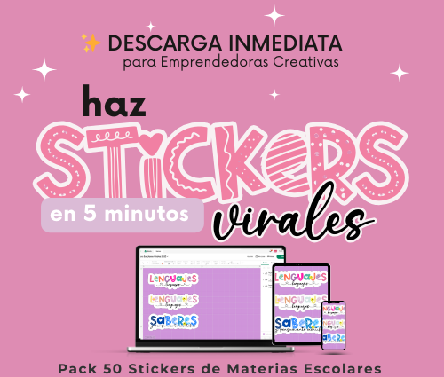 Pack 50 Stickers Virales de Materias Escolares (7 Paletas de Colores)