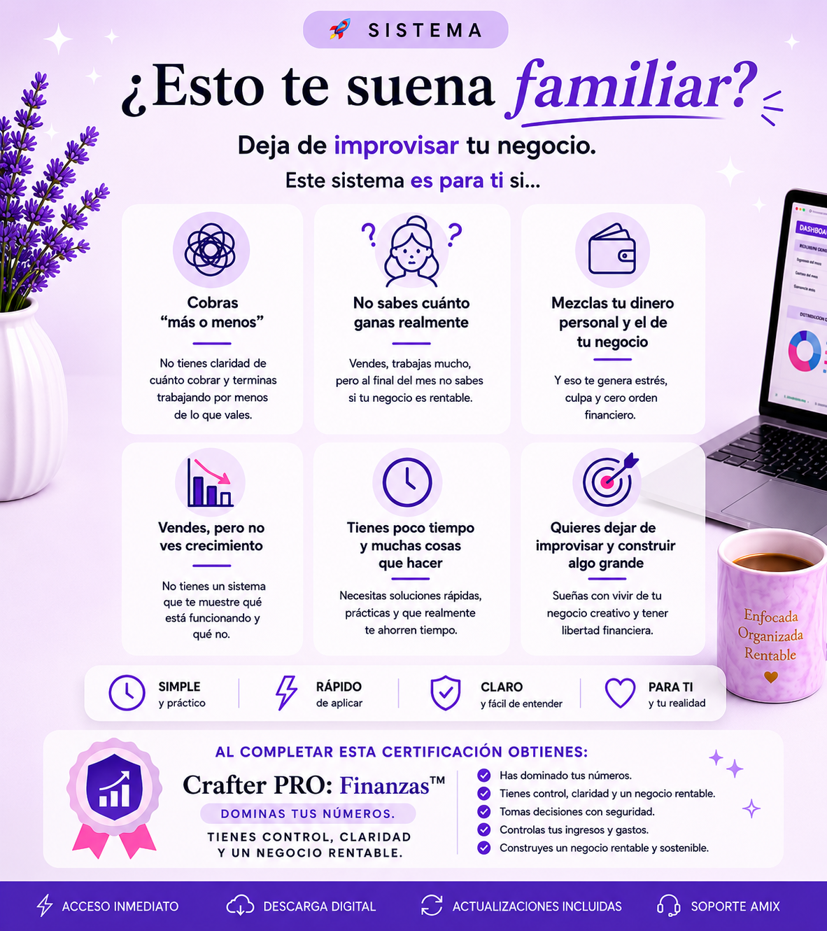 Crafter PRO: Finanzas™ | Sistema financiero para emprendedoras creativas