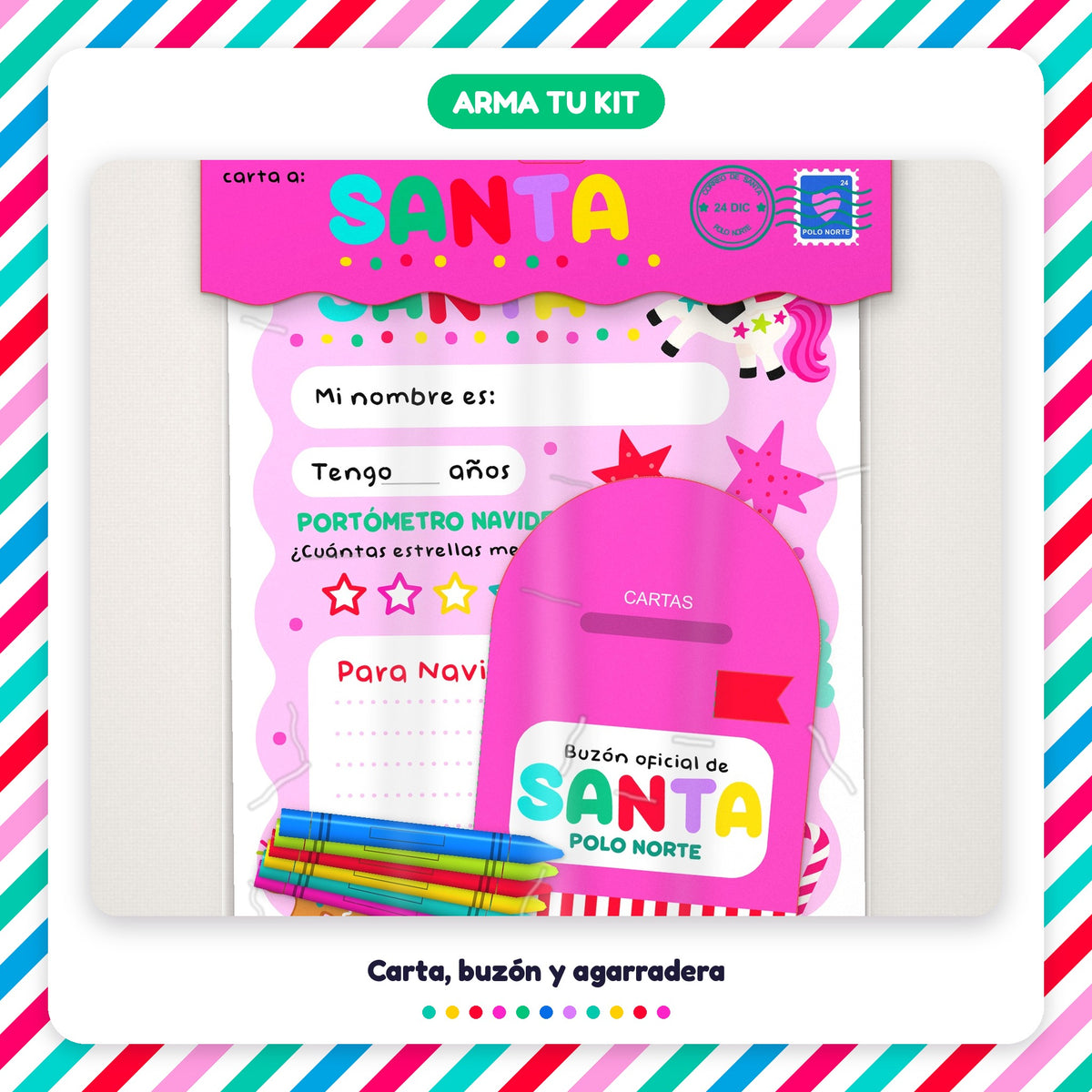 Carta a Santa Gratis | Carta, Buzón Polo Norte y Agarradera para Imprimir (PDF)