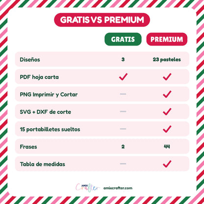 Money Cake Navidad Gratis | Pastel, Cupcake y Rebanada Porta Billetes para Imprimir (PDF)