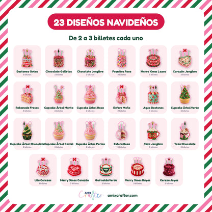 Money Cake Navidad Jolly Bling | 23 Pasteles Porta Billetes Navideños para Imprimir y Cortar · PNG + SVG + PDF