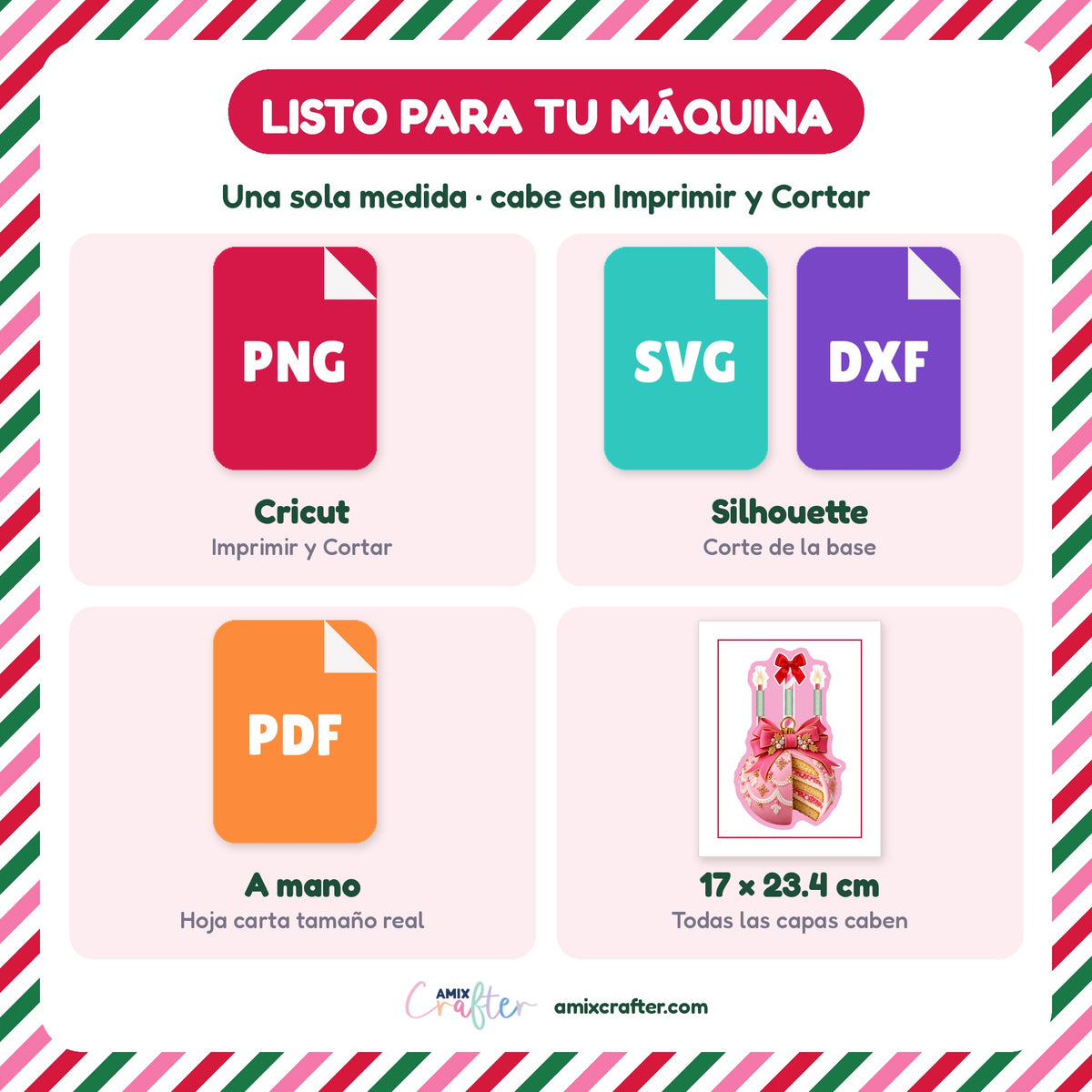 Money Cake Navidad Jolly Bling | 23 Pasteles Porta Billetes Navideños para Imprimir y Cortar · PNG + SVG + PDF