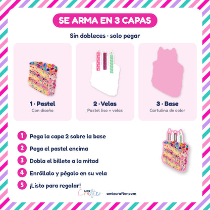 Money Cake Colección Joyas | 14 Pasteles Porta Billetes para Imprimir y Cortar · PNG + SVG + PDF