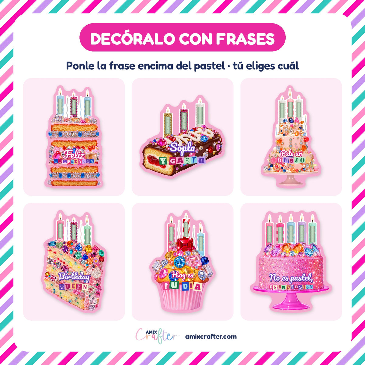 Money Cake Colección Joyas | 14 Pasteles Porta Billetes para Imprimir y Cortar · PNG + SVG + PDF