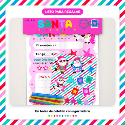Kit Carta a Santa Premium | Carta, Buzón Polo Norte, Mantelito y Stickers para Imprimir · PNG + SVG