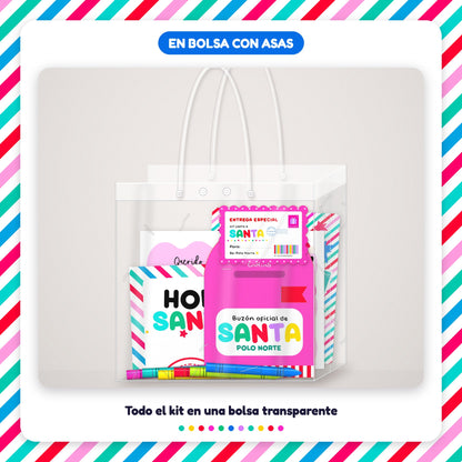 Kit Carta a Santa Premium | Carta, Buzón Polo Norte, Mantelito y Stickers para Imprimir · PNG + SVG