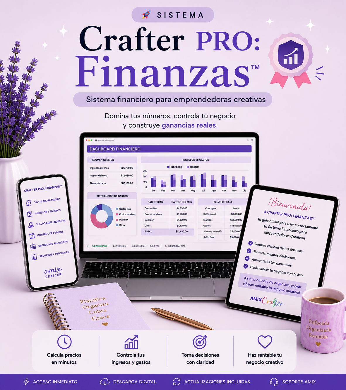Crafter PRO: Finanzas™ | Sistema financiero para emprendedoras creativas